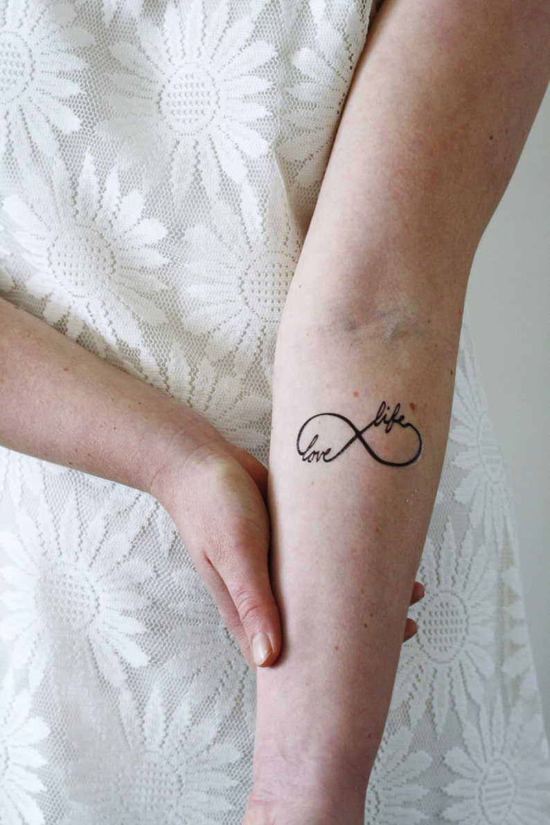 Infinity temporary tattoo love life temporary tattoo love temporary tattoo uplifting gift idea infinity symbol temporary tattoo image 1