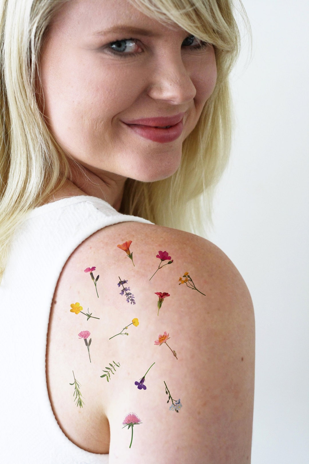 Vintage Floral Temporary Tattoo | Boho Temporary Tattoo | Festival ...