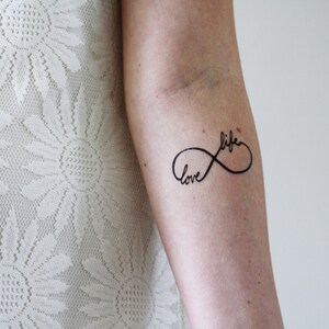 Infinity temporary tattoo love life temporary tattoo love temporary tattoo uplifting gift idea infinity symbol temporary tattoo image 4