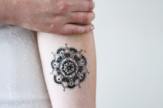 Tatouage Temporaire Mandala Bohème Temporaire Tatouage Tatouage Temporaire Boho Cadeau Mandala Mandala De Faux Tatouage Bohème Idée Cadeau