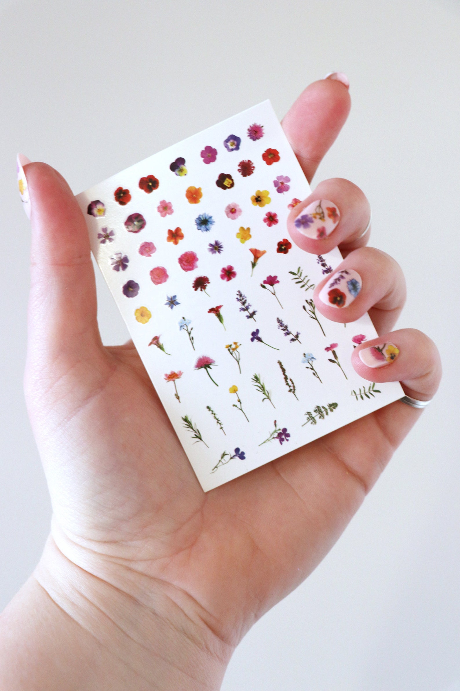 Colorful Flowers Waterslide Nail Decals / Flower Nail Decals / - Etsy
