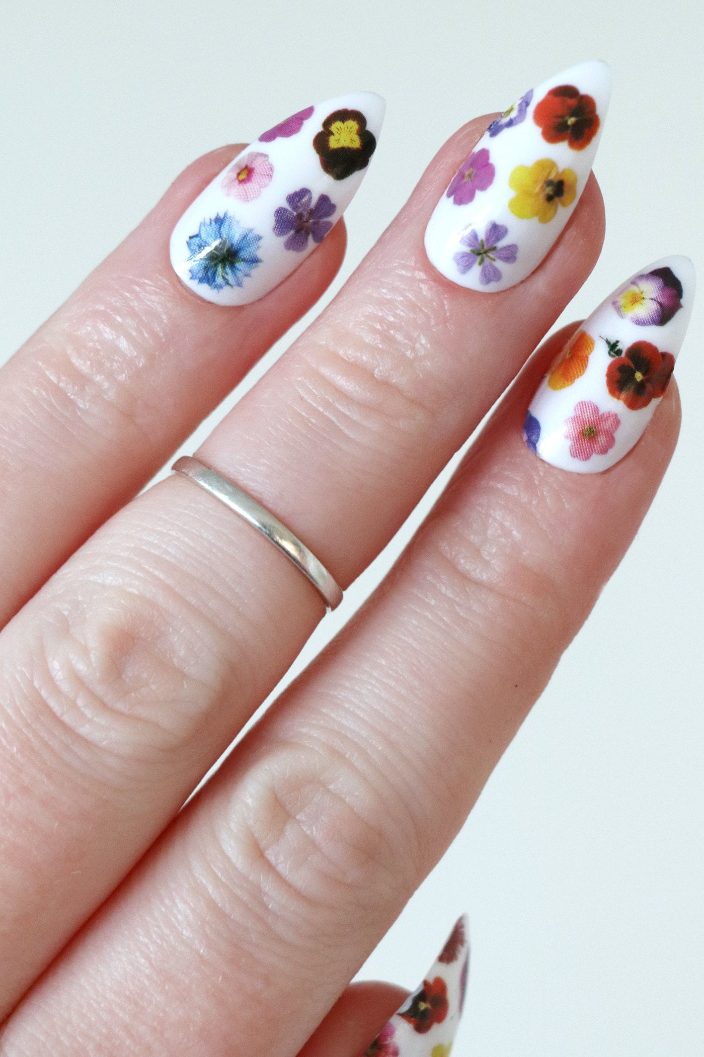 Colorful Flowers Waterslide Nail Decals / Flower Nail Decals / - Etsy