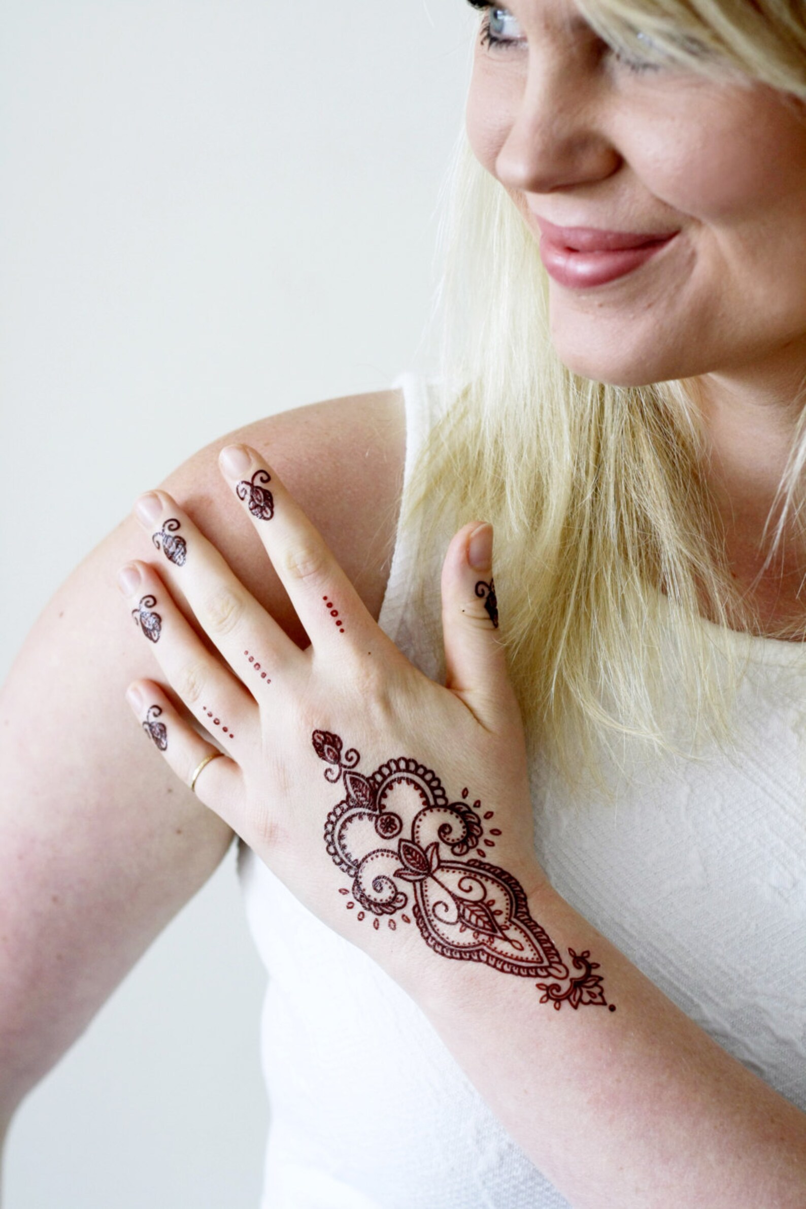Henna Style Temporary Tattoo / Bohemian Temporary Tattoo / Etsy
