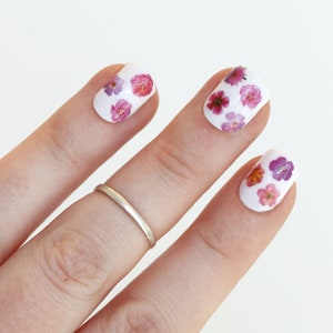 Pink Flowers Waterslide Nail Decals DIY Nail Art Floral Nail Stickers Spring Nail Decals Gift image 3