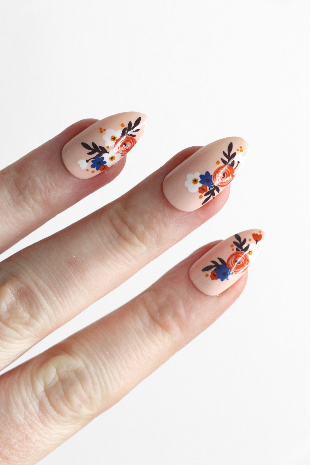 Chic Modern Floral Nail Shapes