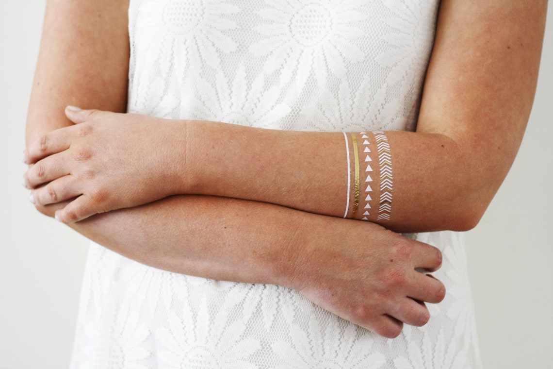 Gold Temporary Tattoo / Gold Temporary Tattoo / Henna Style Etsy