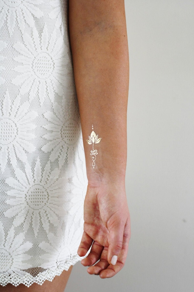 Metallic temporary tattoo set metallic temporary tattoos gold tattoos silver tattoo white tattoo set gift set bohemian Gift image 5