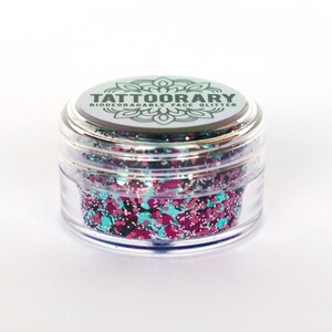 Biodegradable chunky face glitter in 'Unicorn' Pink, blue and silver biodegradable face glitter cosmetic grade face glitter Gift image 3