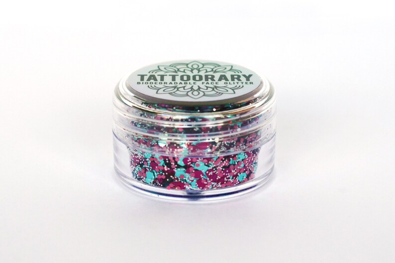 Biodegradable chunky face glitter in 'Unicorn' Pink, blue and silver biodegradable face glitter cosmetic grade face glitter Gift image 3