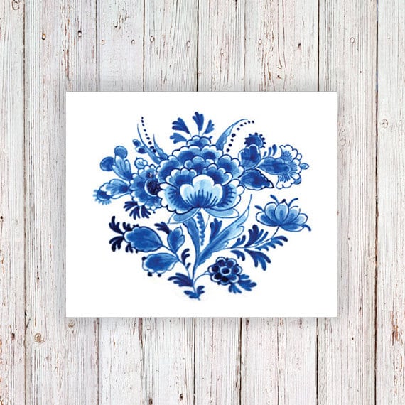 Delft Blue Floral Temporary Tattoo / Delft Blue Temporary Tattoo / Vintage  Temporary Tattoo / Bohemian Temporary Tattoo / Something Blue - Etsy Denmark