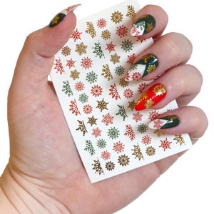 Christmas nail decals Snowflake water slide nail decals Christmas nail art Christmas nail stickers nails waterslide nail decals image 6