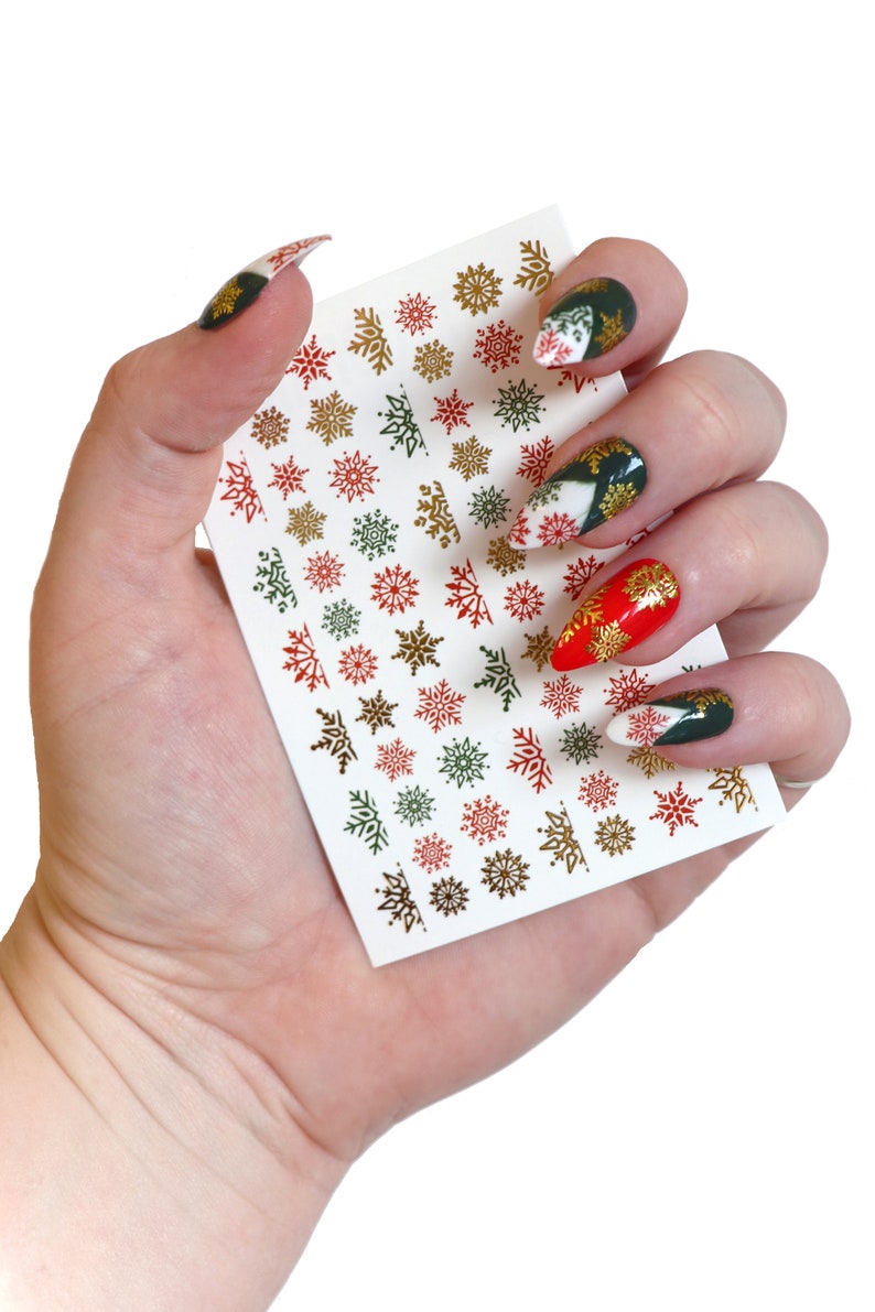 Christmas nail decals Snowflake water slide nail decals Christmas nail art Christmas nail stickers nails waterslide nail decals image 6