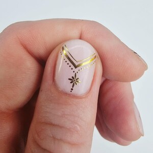 Bohemian Boho Gold Shapes Nail Decals | Geometric Nail Art | Boho Patterns | Water Slide Decals | Gift idea for Festival Lovers