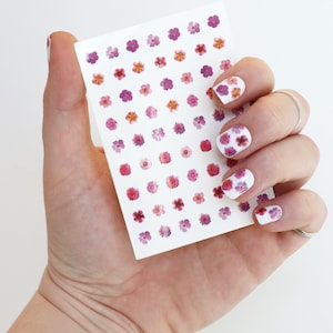 Pink Flowers Waterslide Nail Decals DIY Nail Art Floral Nail Stickers Spring Nail Decals Gift image 5