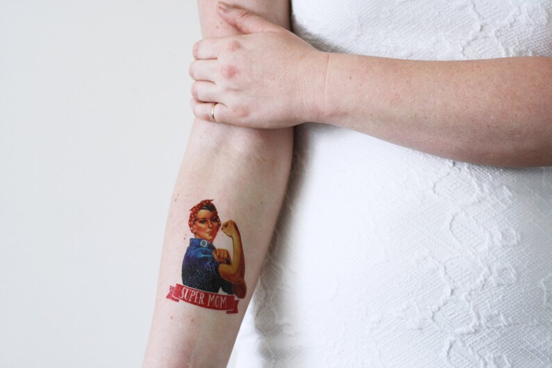 Mother's day temporary tattoo Super Mom temporary tattoo Mother's Day gift idea Mother gift idea Mom gift mom temporary tattoo image 5