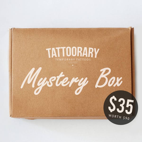 Mystery box - 90 dollar worth of tattoos for just 35 dollar! - gift box - gift idea - gift ideas for women - gift idea for her - mystery bag