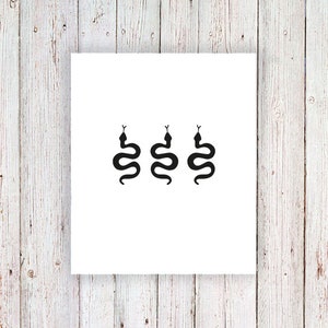 Snake Temporary Tattoo Set of Three | Small Snake Tattoo | Small Snake ...