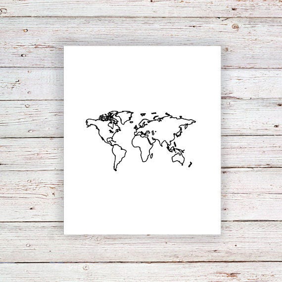World Map Temporary Tattoos World Tattoo Small Temporary Etsy