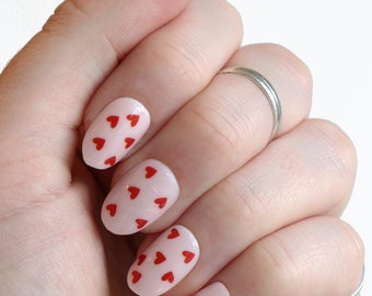 Nail Art Water Transfer Sticker Decal Stickers Pretty 3D Heart Red KoB