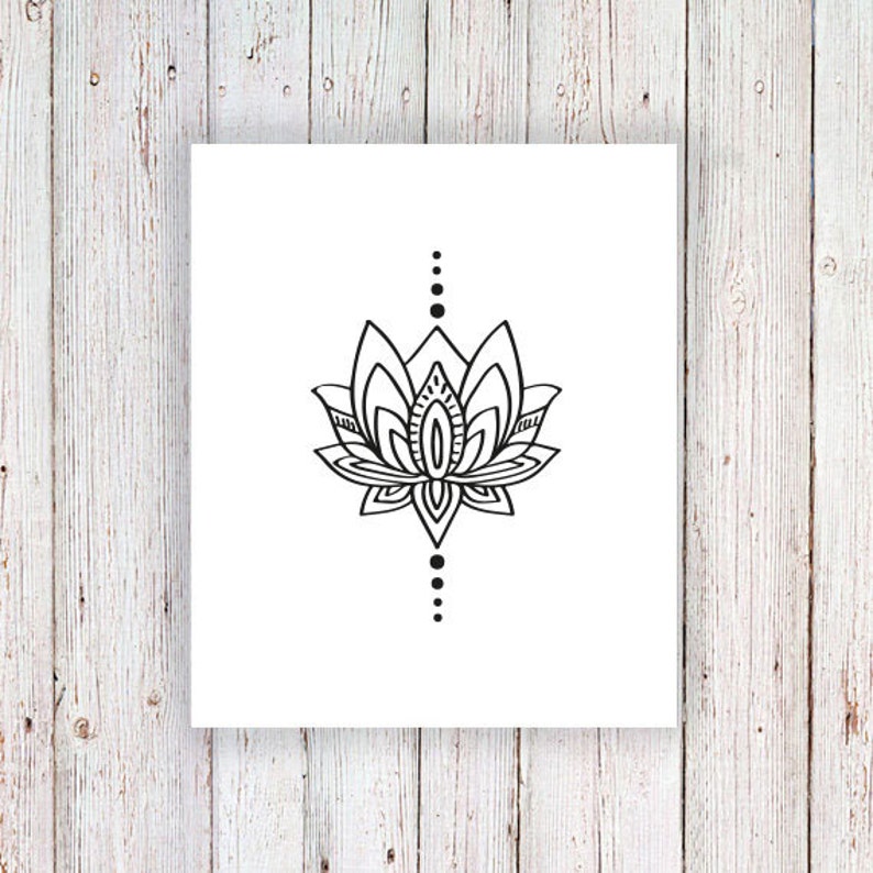 Small lotus temporary tattoo bohemian temporary tattoo boho tattoo lotus tattoo lotus fake tattoo boho gift idea Gift image 6