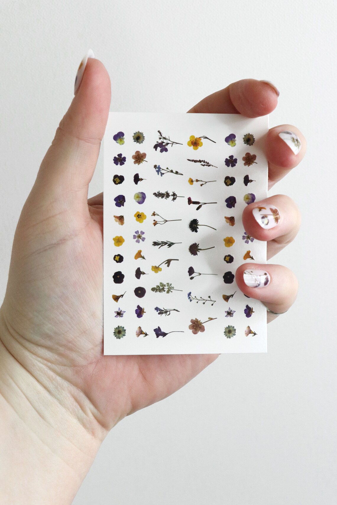 Dried Flowers Waterslide Nail Decals / Flower Nail Decals / Etsy