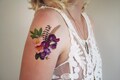 Floral Feather Temporary Tattoo - Boho Flower and Feather Design product logo