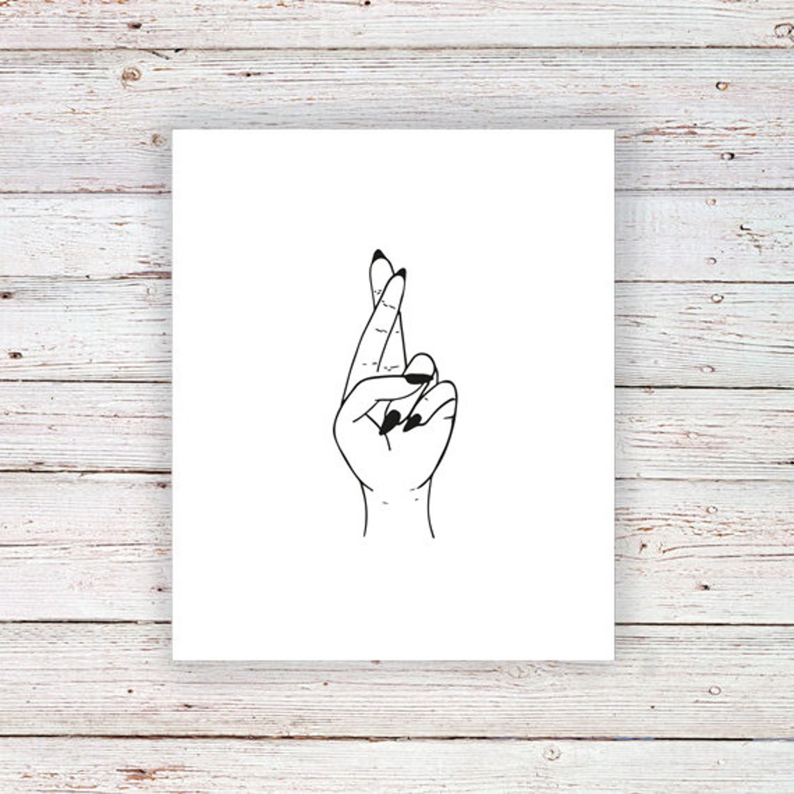 Fingers Crossed Temporary Tattoo / Fingers Crossed Tattoo / Etsy