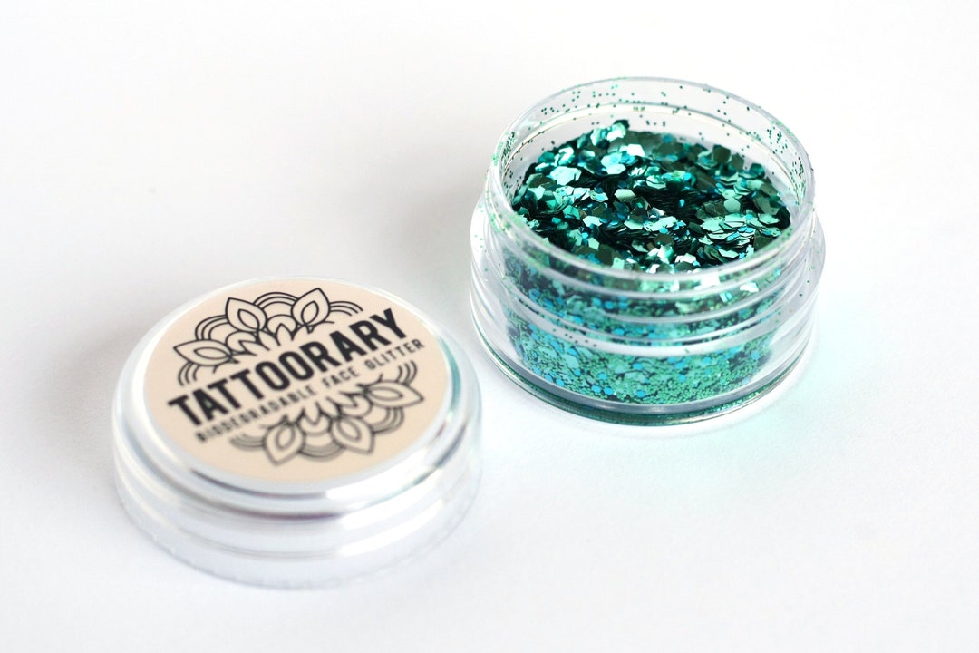 Biodegradable Chunky Face Glitter in 'mermaid' Bio Glitter Mix Green
