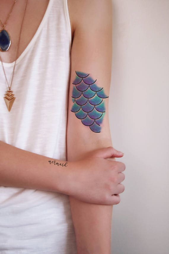 Mermaid scales temporary tattoo 