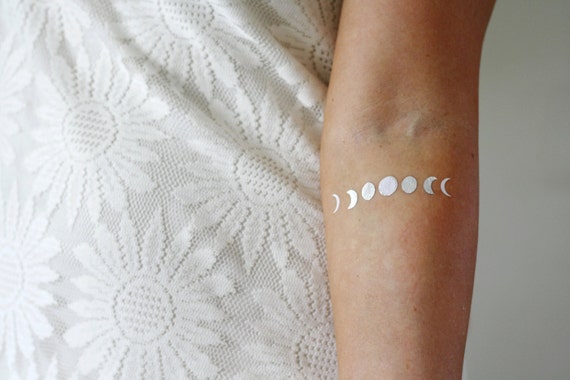 Moon Phases Temporary Tattoo, Pre-cut -  Sweden