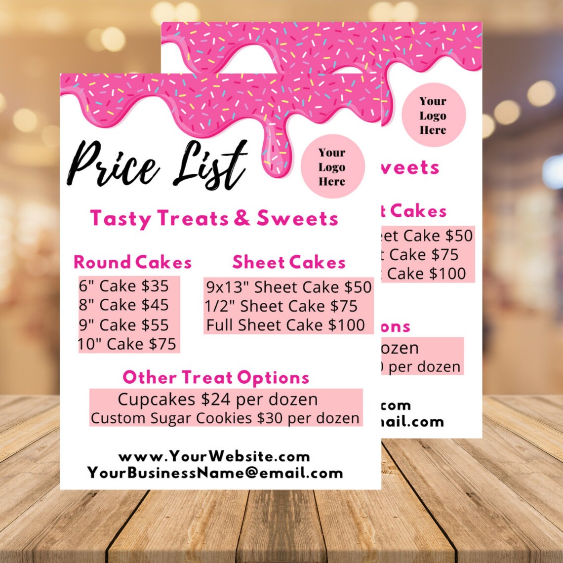 Bakery Price Listeditable Canva Templatediy Flyer - Etsy