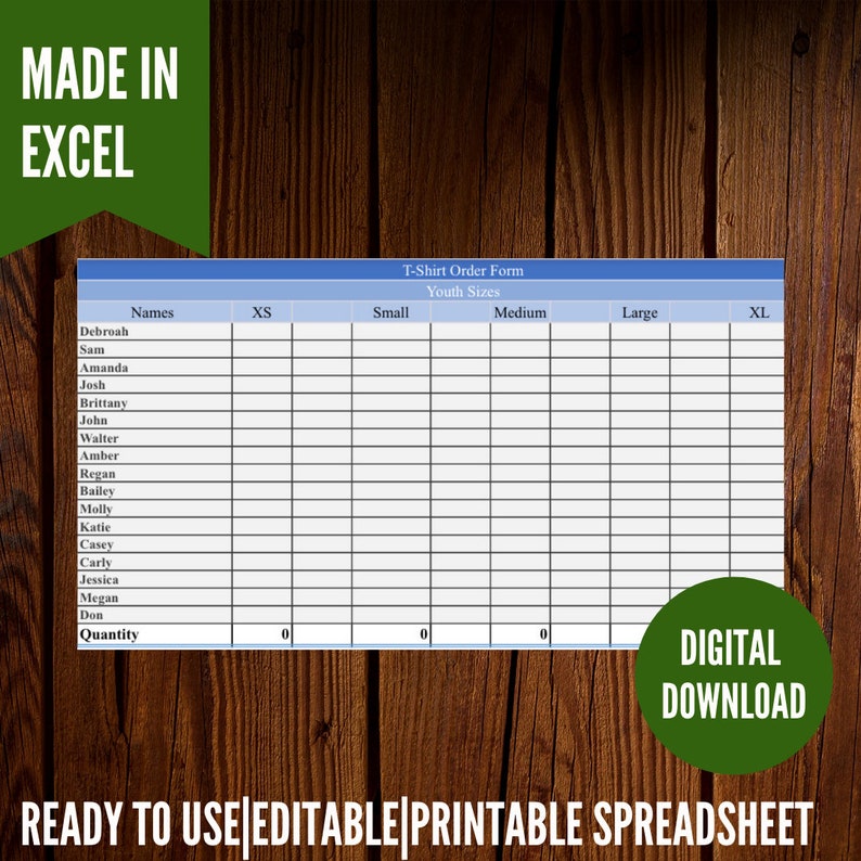 Excel Spreadsheet ,INSTANT DOWNLOAD,TShirt Tracker,Excel Templat Excel Spreadsheet ,INSTANT DOWNLOAD,TShirt Tracker,Excel Templat