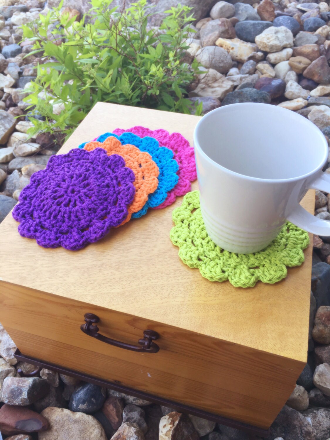 Crochet Cotton Coasters Crochet Coasters Crochet Mug Rugs Etsy