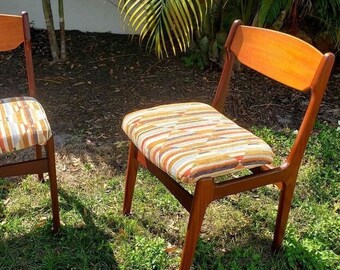 Unique PAIR of Johannes Andersen by Uldum Mobelfabrik Accent Chairs Vintage Mid Century Danish Modern MCM