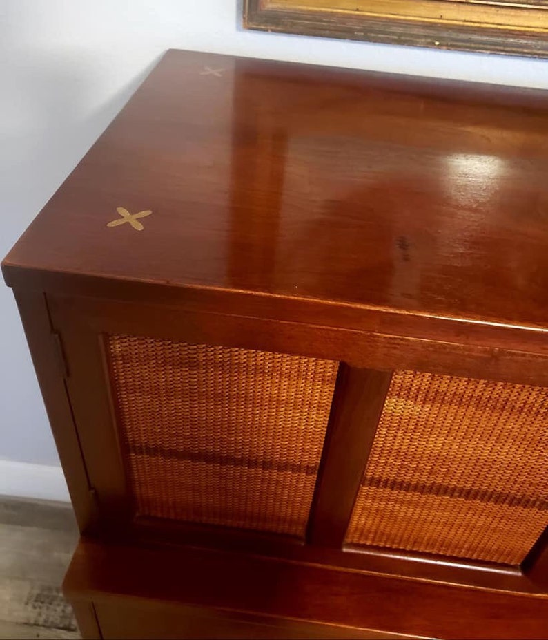 Mid Century Modern American of Martinsville Credenza Buffet Dresser Designer bedroom set brass x