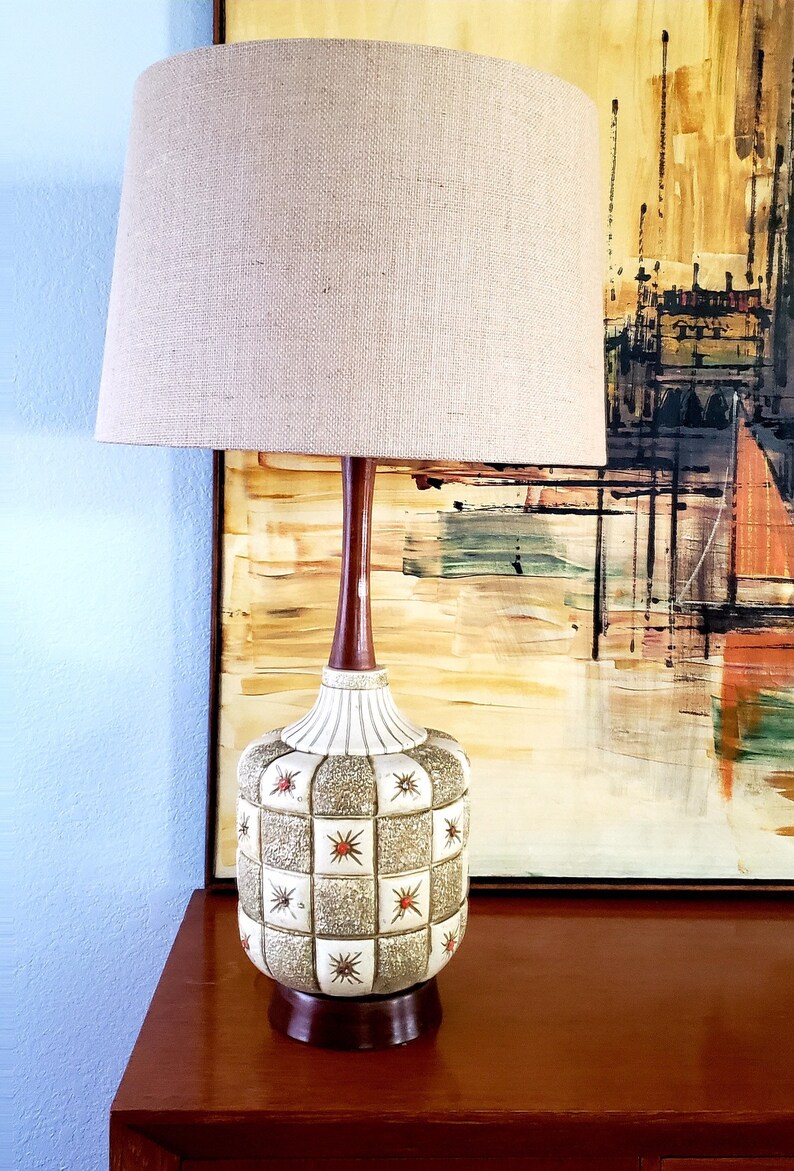 Vintage Pair Of Atomic Era 1960s Mcm Jo Wallis Table Lamps Image 0