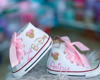 Minnie Birthday Shoes Converse birthday Girls Shoes Bling Mouse Birthday Shoes Bling Shoes for Kids Etsy