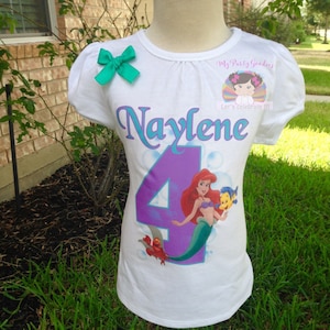Birthday Girl Shirt, Ariel birthday shirt,The Little Mermaid Birthday Shirt