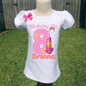 Shopkins Lippy Lip Birthday Shirt, Personalized Name Age Number