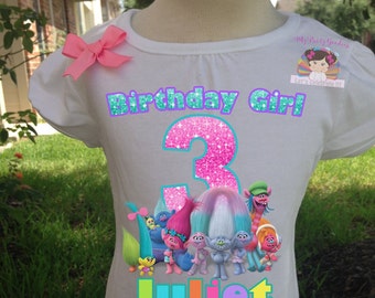 Birthday Girl Shirt,Trolls birthday shirt,Poppy Troll Birthday Shirt,Trolls Birthday theme