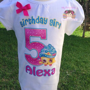 Birthday Girl Shirt, Personalized Shopkins Birthday Shirt, Shopkins Birthday shirt,