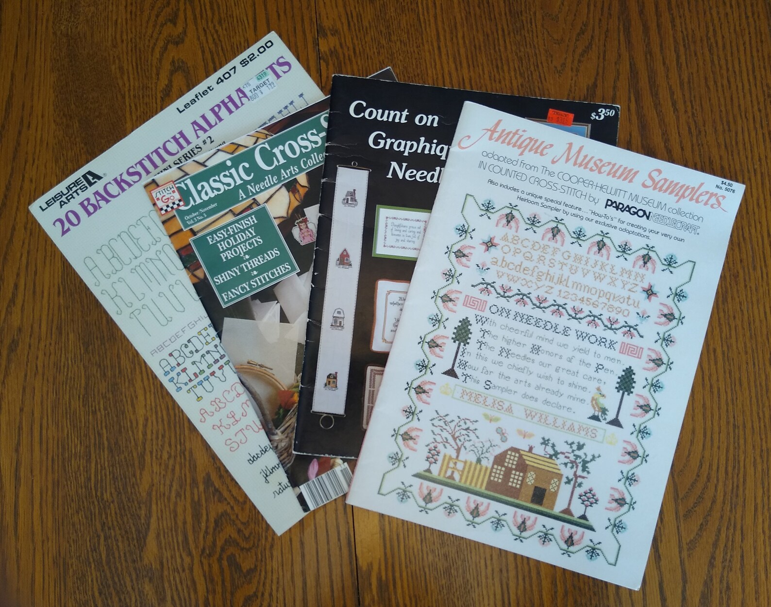 4 Vtg Counted Cross Stitch Craft Books Antique Museum Etsy Vintage sampler cross stitch books animal and inspirational cross