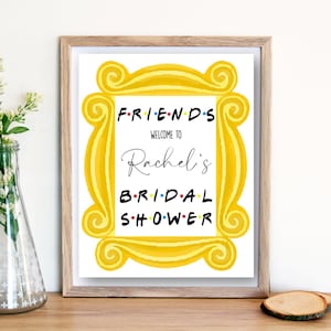 Friends Theme Bridal Shower - Willkommen Rahmen Zeichen 11x14 - Vertikal - Printable - Sofort Download - Digitale Datei - Templett DIY #10