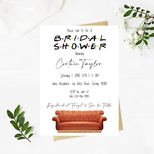Friends Theme Bridal Shower Einladung Vertikal - Printable - Sofort Download - Digitale Datei - Templett DIY #10