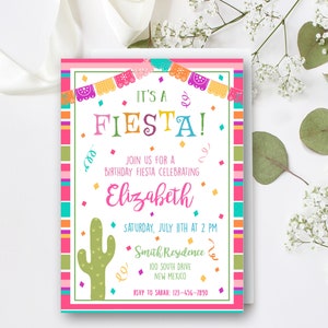 Fiesta - Birthday Invitation Vertical - Printable - Instant Download - Digital File - Templett DIY #215