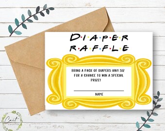 Friends Theme Baby Shower Party - Diaper Raffle Add On - Printable - Instant Download - Digital File - Templett DIY #10