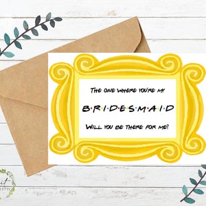 Friends Frame Theme Bridal Party - Bridesmaid Flat Card - Printable - Instant Download - Digital File - Templett DIY #10