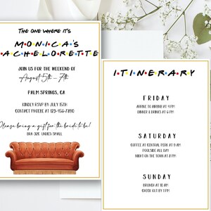 Friends Theme Bachelorette Party Invitation Itinerary - Editable Bachelorette Party Invitation - Instant Download Invite - Templett DIY #10