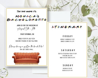 Friends Theme Bachelorette Party Invitation Itinerary - Editable Bachelorette Party Invitation - Instant Download Invite - Templett DIY #10