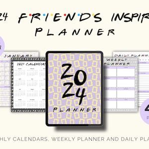 Digital Planner Friends Theme Planner Friends Inspired Digital Planner Friends Theme Canva Template 2024 Planner Friends Themed Gifts